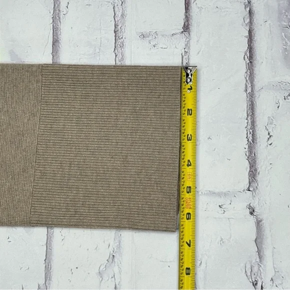 J. Crew Ella Open Front Long Sweater Blazer Sz L Merino Wool Tan Khaki AD753 - Picture 7 of 9